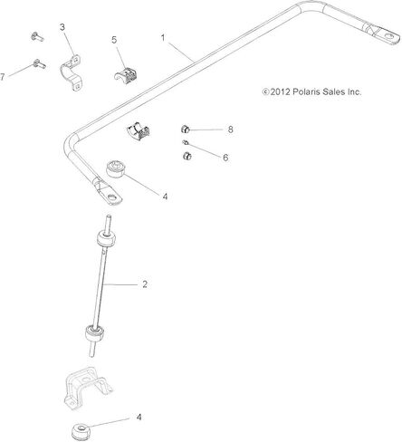 أنبوب مثبت Polaris Ranger، أسود غير لامع، قطعة OEM الأصلية 5336800-458، الكمية 1 in Kuwait