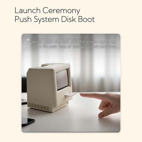 منبه OIJ Maclock Retro Pixel، 1984 ساعة مكتب USB مستوحاة من الكمبيوتر مع شاشة عرض بكسل، منبهات متعددة، سطوع قابل للتعديل، تقويم، درجة الحرارة in Saudi Arabia