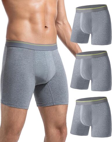 ملابس داخلية للرجال مقاومة للتسرب وقابلة للغسل وقابلة لإعادة الاستخدام للرجال، 50 مل ماصة لتسرب البول لحماية تسرب المثانة، 3 عبوات (كبير جدًا، رمادي داكن) in Kuwait
