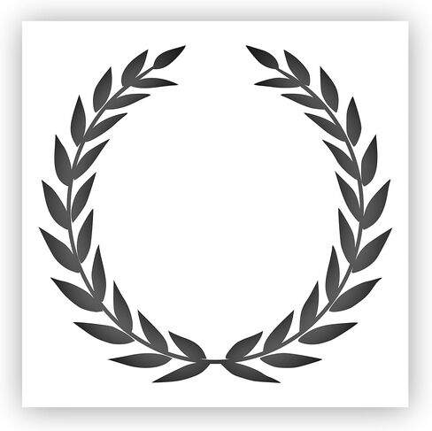 Laurel Wreath #1 Greek Stencil - Choose a Size (12"x12") - Laser-Cut Reusable Plastic in Saudi Arabia