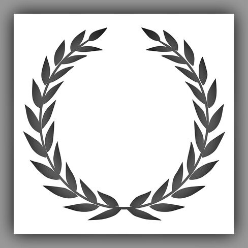 Laurel Wreath #1 Greek Stencil - Choose a Size (12"x12") - Laser-Cut Reusable Plastic in Saudi Arabia