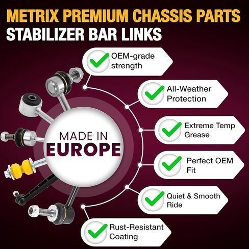 صنع في أوروبا - Metrix Premium 2 PCS Front Sway Bar Link K80296 يناسب Toyota RAV4، Ford Fiesta (المكسيك)، Ford EcoSport (Mexico)، Mitsubishi Endeavour، Mitsubishi Eclipse in Kuwait