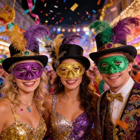 Mardi Gras Masks Bulk 24pcs/12pcs Masquerade Mask with Band Mardi Gras Mask for Men Women Mardi Gras Decor Cosplay in Saudi Arabia