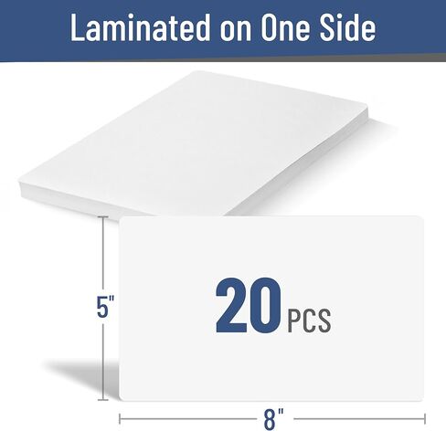 Mr. Pen- بطاقات فهرسة للمسح الجاف، 5 × 8 بوصة، 20 قطعة، بيضاء، كبيرة، مغلفة، بطاقات السبورة البيضاء للمدرسة، العمل، الأعمال المنزلية، البطاقات التعليمية القابلة للمسح in Kuwait