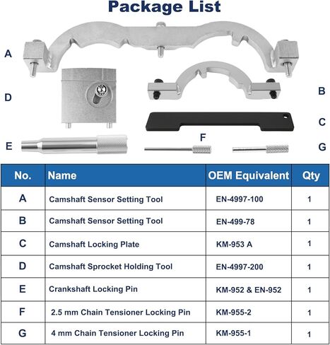 مجموعة أدوات سلسلة توقيت المحرك، مجموعة قفل محاذاة عمود الحدبات من الدرجة الممتازة، عالمية دقيقة لمحركات Vau/x/ha/ll، O/pe/l، Che/v/y Cr/u/ze، Che/v/Role/t، 2009-2020 1.0/1.2/1.4L in Kuwait
