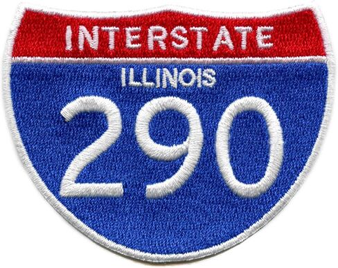 Illinois Interstate 290 Sign Patch Travel Highway Memory Embroidered Iron On in Saudi Arabia