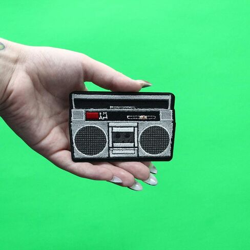 Retro Boombox Stereo Player Patch Embroidered Iron On in Saudi Arabia