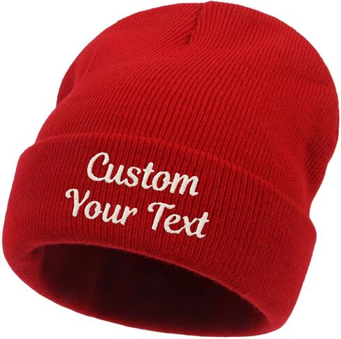 Personalized Beanies Hats for Men, Women, Kids Embroidery Name, Custom Toddler Hats Winter Knitted Skull Cap Boys Girls Gifts in Saudi Arabia