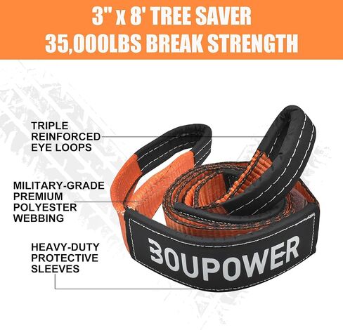 Heavy Duty Offroad Recovery Gear Kit 4x4, Winch Accessories with Tree Saver Strap, d-Ring Shackles & Snatch Block Pulley for ATV/UTV/SUV/Truck in Saudi Arabia