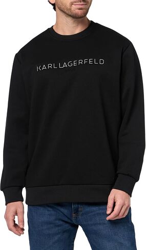 سويت شيرت رجالي من KARL LAGERFELD برقبة دائرية وشعار أساسي مريح in Saudi Arabia