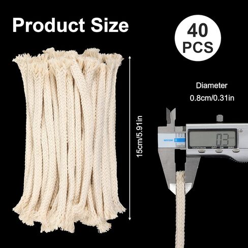 40pcs Kerosene Heater Wick, 1/4" Round Lamp Wick, Cotton Wicks for Oil Lamps Alcohol Candle Burner,Lampberger Kerosene Lamp, Oil Lantern in Saudi Arabia