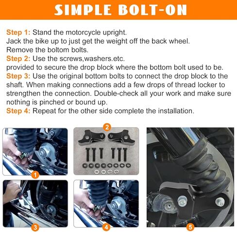 2 بوصة خفض الروابط كتل عدة دراجة نارية الخلفية البطولات الاربع خفض كتلة قطرة عدة ل 2002-2026 هارلي بجولة الطريق الملك شارع/إلكترا الإنزلاق الترا المحدودة in Kuwait