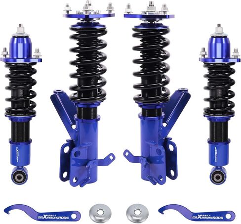 maxpeedingrods Coilovers لسيارة Honda Civic DX/EX/GX/HX/LX/Si 2001-2005، طقم تعليق كويلوفيرز قابل للتعديل للارتفاع، دعامات ممتصة للصدمات معدة مسبقًا، طقم خفض أزرق in Kuwait