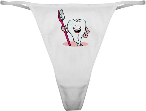 CafePress Happy Toothbrush طبيب الأسنان/أخصائي صحة الأسنان ملابس داخلية كلاسيكية، سراويل داخلية نسائية in Saudi Arabia