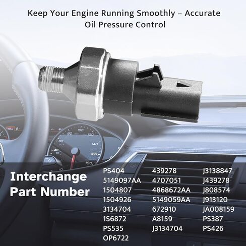 Engine Oil Pressure Sensor Sender Switch, Sending Unit fit for 2003-2013 Dodge Ram 1500 2500 3500 Pickup, Jeep Grand Cherokee Liberty Wrangler TJ Commander, Dodge Durango Dakota, Chrysler Aspen in Saudi Arabia