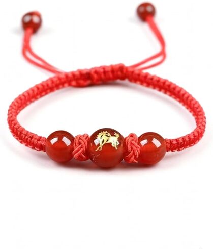 2026 New Year of Horse Red Bracelets Adjustable String Braided Bracelet Zodiac Animal Good Luck Braided Bracelet Chinese Feng Shui Lucky Amulet Protection Bracelets Jewelry for Women Men Chinese New Year Gift in Saudi Arabia