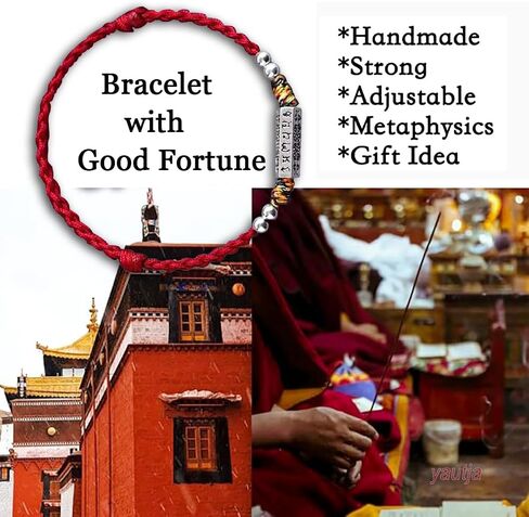 yautja Tibetan Buddhist Red String Bracelet with Tibetan Silver Om Mani Padme Hum Adjustable Handmade Spiritual Amulet Lucky Protection Adjustable Red Buddha Bracelet Yoga Prayer Jewelry Gift for Women in Saudi Arabia