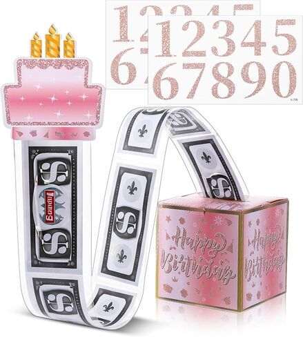 صندوق نقود عيد الميلاد، صندوق نقود مفاجأة عيد الميلاد لصناديق سحب الأموال مع ملصقات DIY وبطاقة الحفلات، ذهبي وردي وردي لأي عمر للنساء والفتيات، عرض هدايا نقدية ممتعة لأعياد الميلاد in Kuwait