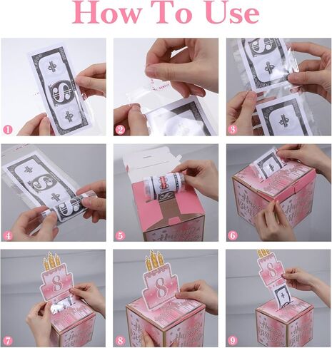 صندوق نقود عيد الميلاد، صندوق نقود مفاجأة عيد الميلاد لصناديق سحب الأموال مع ملصقات DIY وبطاقة الحفلات، ذهبي وردي وردي لأي عمر للنساء والفتيات، عرض هدايا نقدية ممتعة لأعياد الميلاد in Kuwait