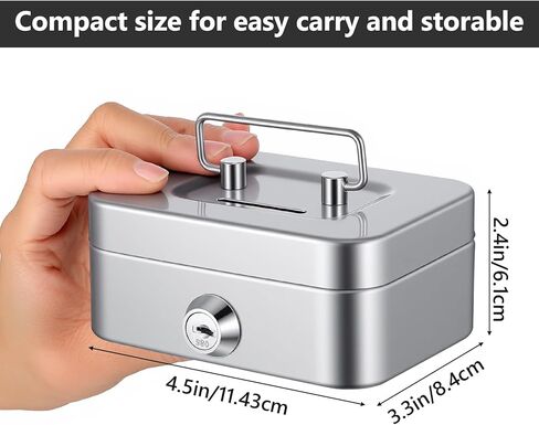 4 Pcs Small Metal Cash Box with Lock and Slot, Money Box, Piggy Bank, Coin Bank for Gifts, 4.5 x 3.3 x 2.4 Inch, Multi-Color (Black, Green, Gray, Pink) in Saudi Arabia