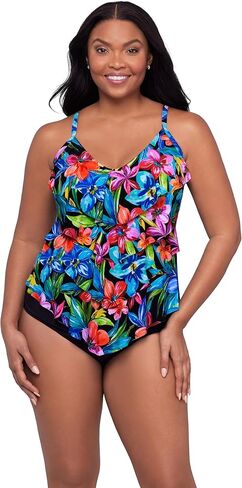 Womens Adjustable Four Tier Lena Swim Tankini Top with Built-in Bra Support in Saudi Arabia