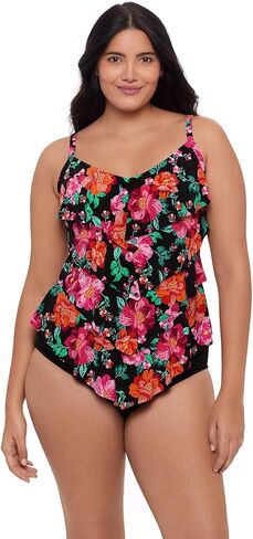 Womens Adjustable Four Tier Lena Swim Tankini Top with Built-in Bra Support in Saudi Arabia