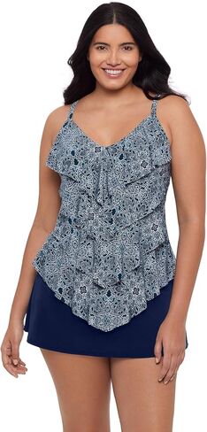 Womens Adjustable Four Tier Lena Swim Tankini Top with Built-in Bra Support in Saudi Arabia
