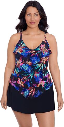 Womens Adjustable Four Tier Lena Swim Tankini Top with Built-in Bra Support in Saudi Arabia