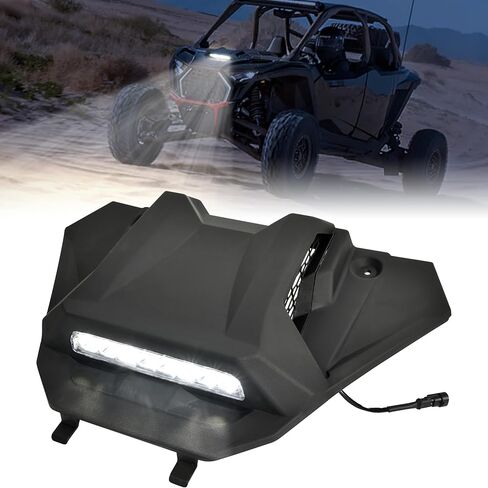 مغرفة غطاء محرك السيارة مع ضوء كشاف LED لعام 2025 لملحقات Polaris RZR PRO XP/PRO R/S، طقم مدخل هواء مغرفة غطاء محرك السيارة الرياضي مع ضوء مساعد مع مفتاح متأرجح، مادة PP، التوصيل والتشغيل in Kuwait