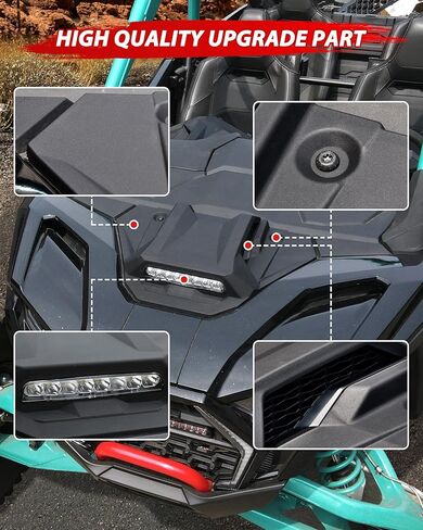 مغرفة غطاء محرك السيارة مع ضوء كشاف LED لعام 2025 لملحقات Polaris RZR PRO XP/PRO R/S، طقم مدخل هواء مغرفة غطاء محرك السيارة الرياضي مع ضوء مساعد مع مفتاح متأرجح، مادة PP، التوصيل والتشغيل in Kuwait