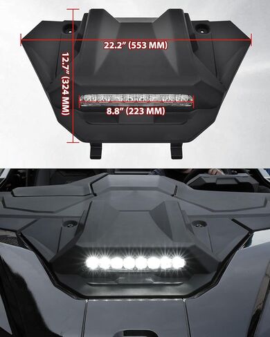 مغرفة غطاء محرك السيارة مع ضوء كشاف LED لعام 2025 لملحقات Polaris RZR PRO XP/PRO R/S، طقم مدخل هواء مغرفة غطاء محرك السيارة الرياضي مع ضوء مساعد مع مفتاح متأرجح، مادة PP، التوصيل والتشغيل in Kuwait