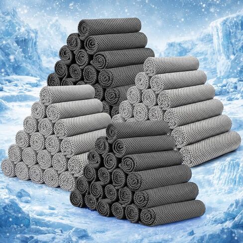 90 Pack Cooling Towels Bulk 40" x 12" Ice Towel for Neck and Face Multicolored Cool Microfiber Towel Sweat Rag for Gym Workout Running Golf Yoga Fitness Camping Hiking Travel Outdoor Sports Towels in Saudi Arabia