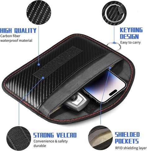 1 Pack Faraday Pouch Bag for Phone and Car Keys, RFID Signal Blocking Holder, Faraday Key Fob Protector, Anti-Theft Key Fob Case in Saudi Arabia