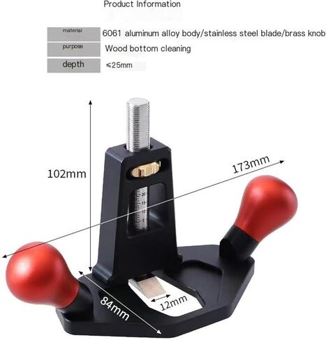 Router Plane Handheld Woodworking Tool, Portable Trimming, Hand Planer for, Crafts Production, Wooden Furniture Repair(Black) in Saudi Arabia