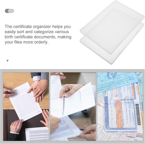 DECHOUS 2Pcs A5 File Box Document Plastic Storage Box for Birth Certificates/Letters/Papers/Award Certificates - Portable Clear A5 File Cases for Home Office School - 8.5x6 Inch in Saudi Arabia