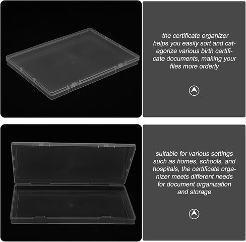 DECHOUS 2Pcs A5 File Box Document Plastic Storage Box for Birth Certificates/Letters/Papers/Award Certificates - Portable Clear A5 File Cases for Home Office School - 8.5x6 Inch in Saudi Arabia