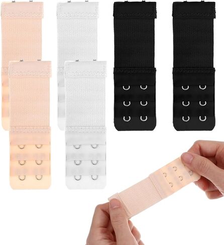 6Pcs Bra Extender 2 Hook, Adjustable 2 Hook Bra Extenders for Women Hooks and Eye, Comfortable Stretchy Bras Band Extension Straps Replacement, Multipack Perfect for Travel in Saudi Arabia