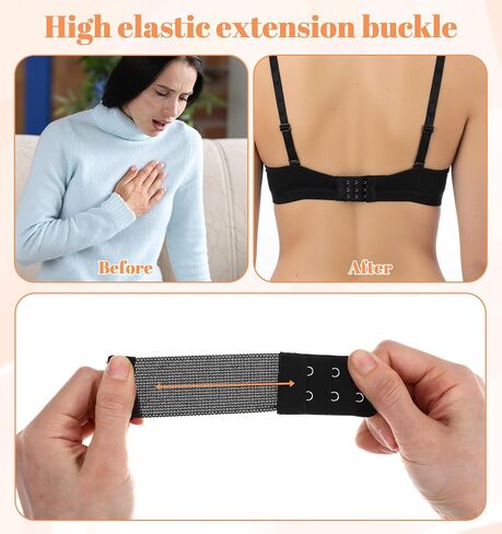 6Pcs Bra Extender 2 Hook, Adjustable 2 Hook Bra Extenders for Women Hooks and Eye, Comfortable Stretchy Bras Band Extension Straps Replacement, Multipack Perfect for Travel in Saudi Arabia