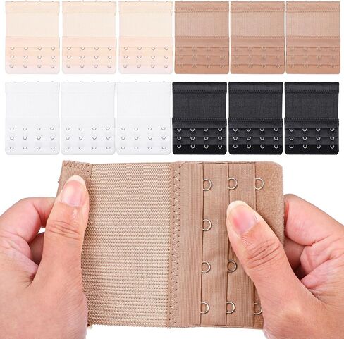12PCS Bra Extender 4 Hooks Elastic Bra Strap Extender Soft Stretchy Bra Band Plus Size Back Bra Extenders for Women in Saudi Arabia