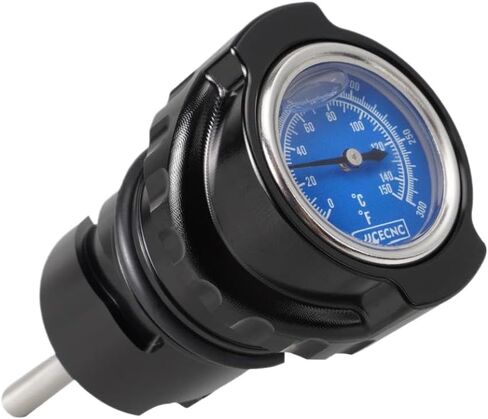 Oil Dipstick Temperature Gauge Compatible With Sportster 883 1200 Custom XL883C XL1200C 2004 2019 Iron 883 XL883N Iron 1200 XL1200NS(black) in Saudi Arabia