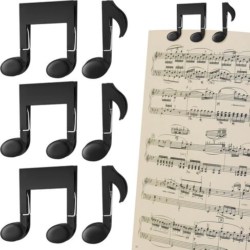 Maitys 6 Pcs Music Sheet Holder Clip Sheet Book Page Holder Funny Music Teacher Gifts Plastic Document Folder Clips for Desk Bookmark Office School Stationery Accessories in Saudi Arabia