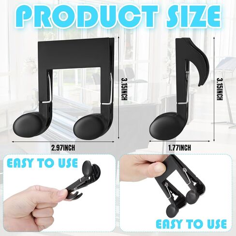 Maitys 6 Pcs Music Sheet Holder Clip Sheet Book Page Holder Funny Music Teacher Gifts Plastic Document Folder Clips for Desk Bookmark Office School Stationery Accessories in Saudi Arabia