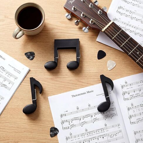 Maitys 6 Pcs Music Sheet Holder Clip Sheet Book Page Holder Funny Music Teacher Gifts Plastic Document Folder Clips for Desk Bookmark Office School Stationery Accessories in Saudi Arabia