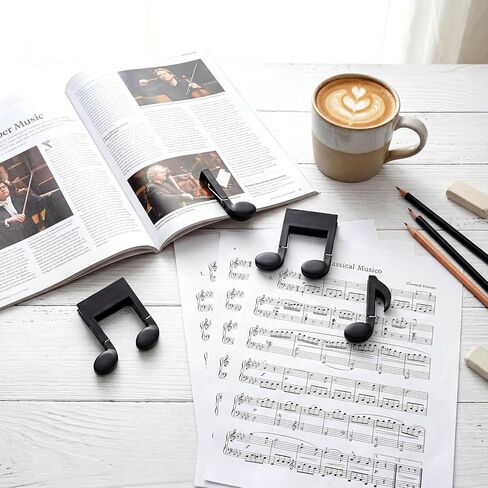 Maitys 6 Pcs Music Sheet Holder Clip Sheet Book Page Holder Funny Music Teacher Gifts Plastic Document Folder Clips for Desk Bookmark Office School Stationery Accessories in Saudi Arabia