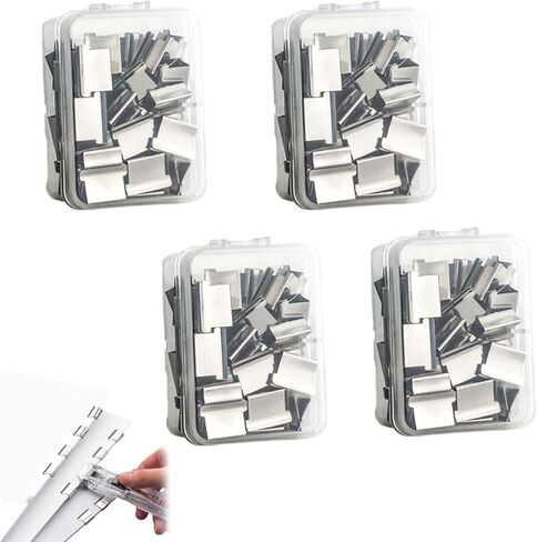 دباسة مشبك مشبك محمولة، تتضمن 100 مشبك ربط قابل لإعادة الاستخدام، وموزع مشبك ورق صغير محمول باليد، ودباسة مشبك دفع صغيرة قابلة لإعادة الملء للمكتب، وتوفير مساحة رفيعة وقابلة للتكديس (4 عبوات أ) in Kuwait