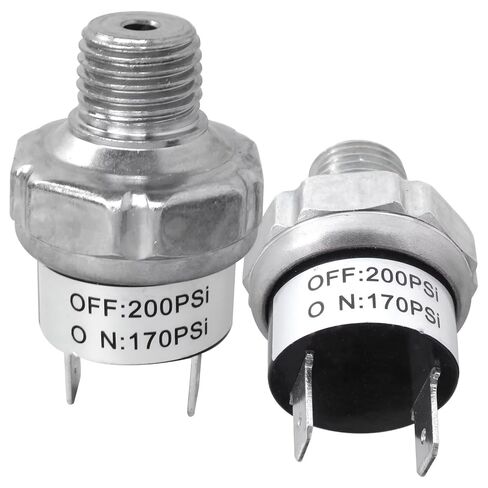 Homesweet Air Pressure Switch 170-200 PSI 1/4"-18 NPT DC 24V 12V Air Compressor Pressure Switch 170PSI 200PSI AC 120V in Saudi Arabia