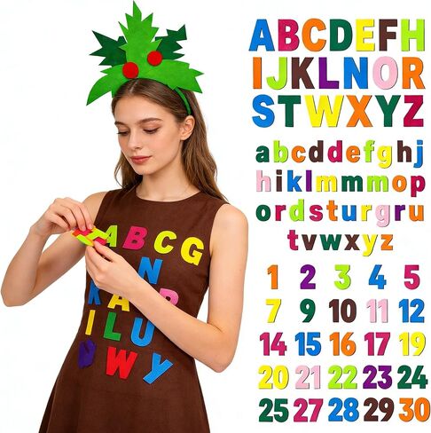 Palm Tree Costume Accessories Set Book Character Headband and Self-Adhesive Felt Letters Numbers for World Book Day Halloween Cosplay 100th day of school in Kuwait