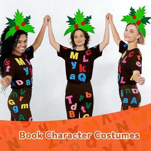 Palm Tree Costume Accessories Set Book Character Headband and Self-Adhesive Felt Letters Numbers for World Book Day Halloween Cosplay 100th day of school in Kuwait