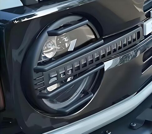 غطاء واقي للمصابيح الأمامية الأمامية واقي الكسوة لسيارة Ford Bronco 2021-2025 ملحقات مجموعة أدوات حماية المصابيح الأمامية الخارجية (أسود غير لامع) in Kuwait