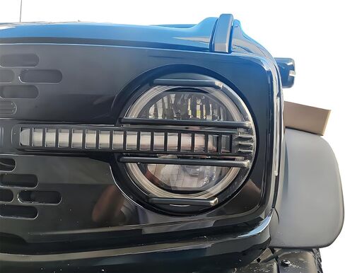 غطاء واقي للمصابيح الأمامية الأمامية واقي الكسوة لسيارة Ford Bronco 2021-2025 ملحقات مجموعة أدوات حماية المصابيح الأمامية الخارجية (أسود غير لامع) in Kuwait